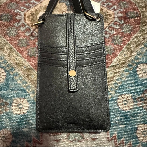 NWT Fossil• Vada Phone Bag in black leather - Picture 6 of 6